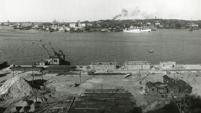 Masthamnen sedd från Fåfängan 8 oktober 1947
