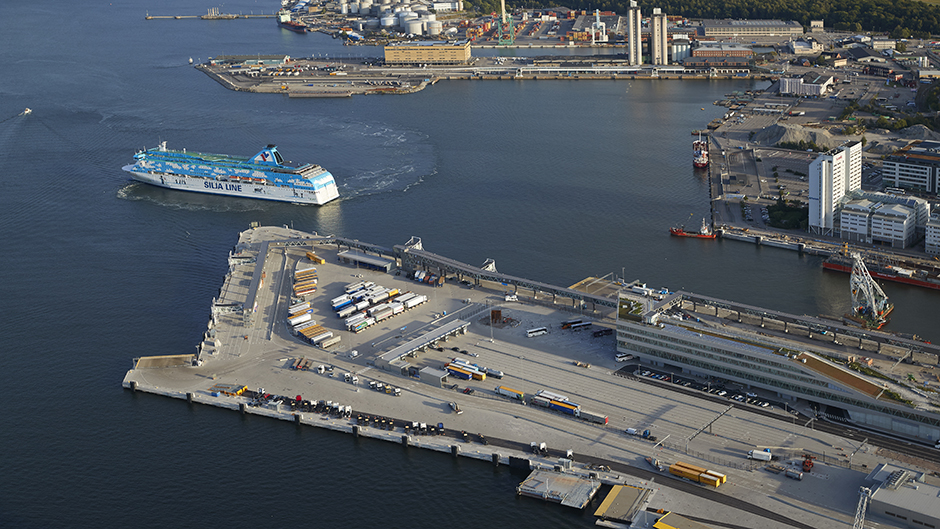 Flygfoto över Värtahamnen
