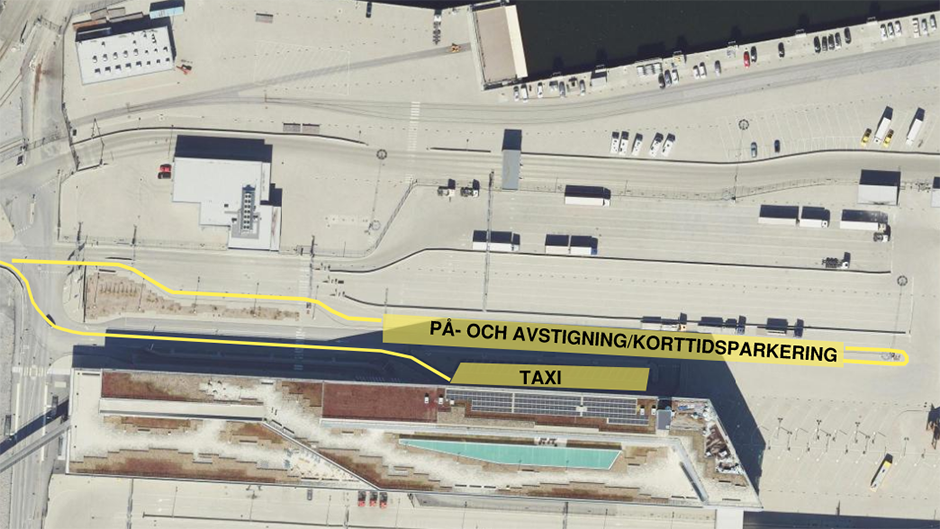 Karta över parkeringsmöjligheter vid Värtaterminalen