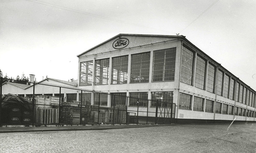 Ford Motor Companys byggnad i Frihamnen 1930.
