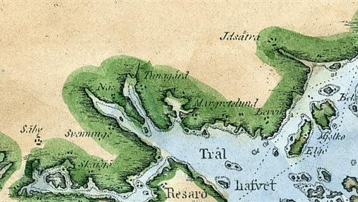 Gammal karta över Åkersbergaområdet.