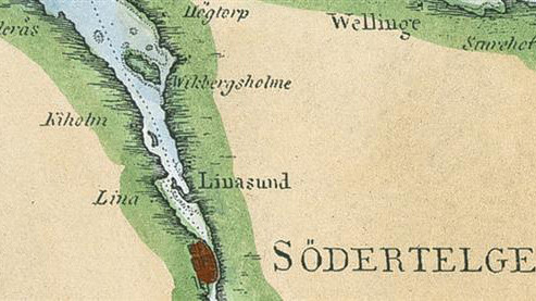 Gammal karta över Södertäljeområdet.