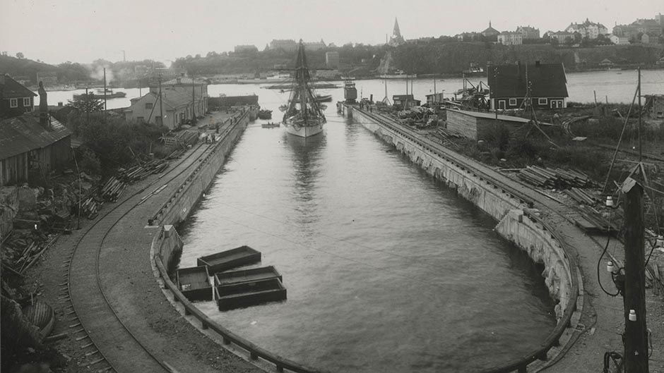 Gustaf V:s docka vid Beckholmen någon gång 1940-1959