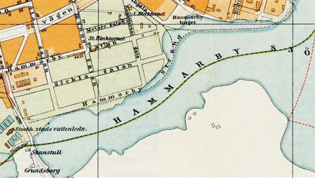 Karta över Hammarby sjö