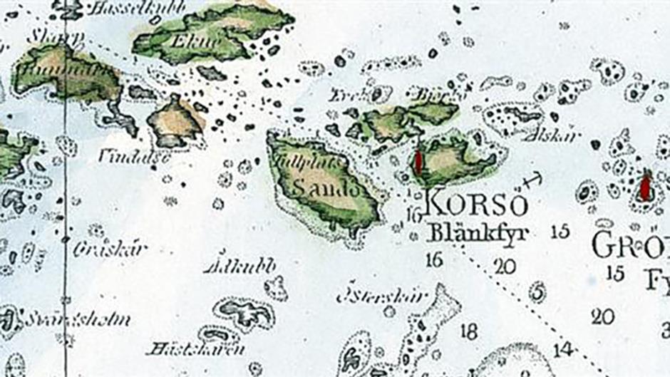 Gammal karta över Sandhamn