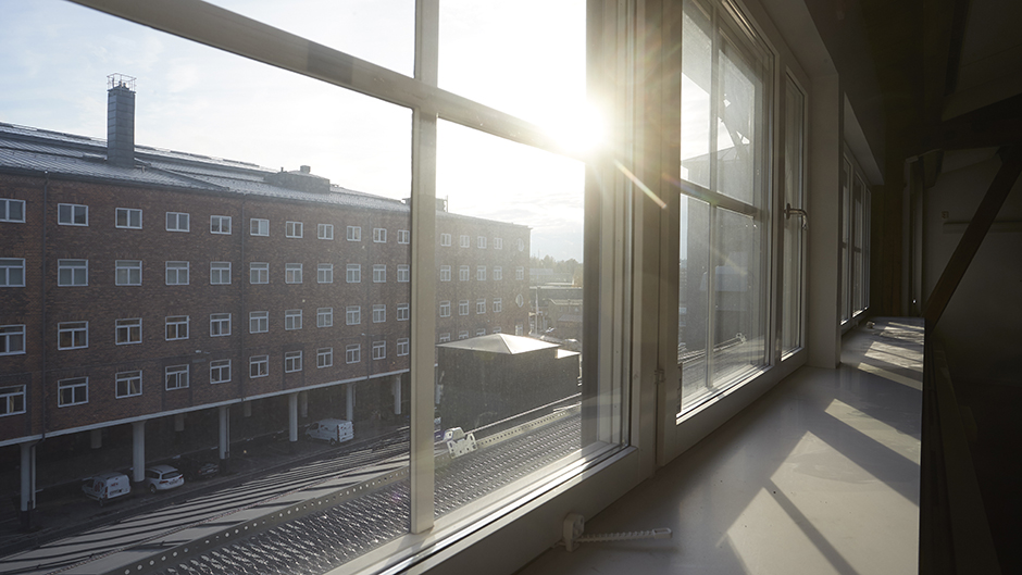 Utsikt från Magasin 3 över Magasin 2 i Frihamnen