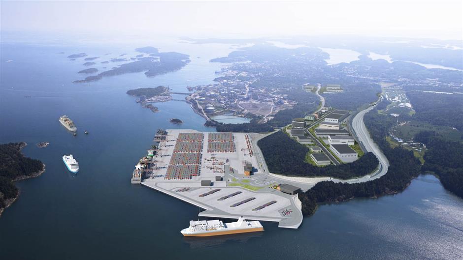 Visionsskiss över Stockholm Norvik Hamn