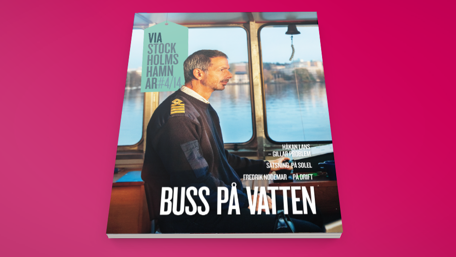 Omslaget till tidningen Via Stockholms Hamnar nr 4, 2014
