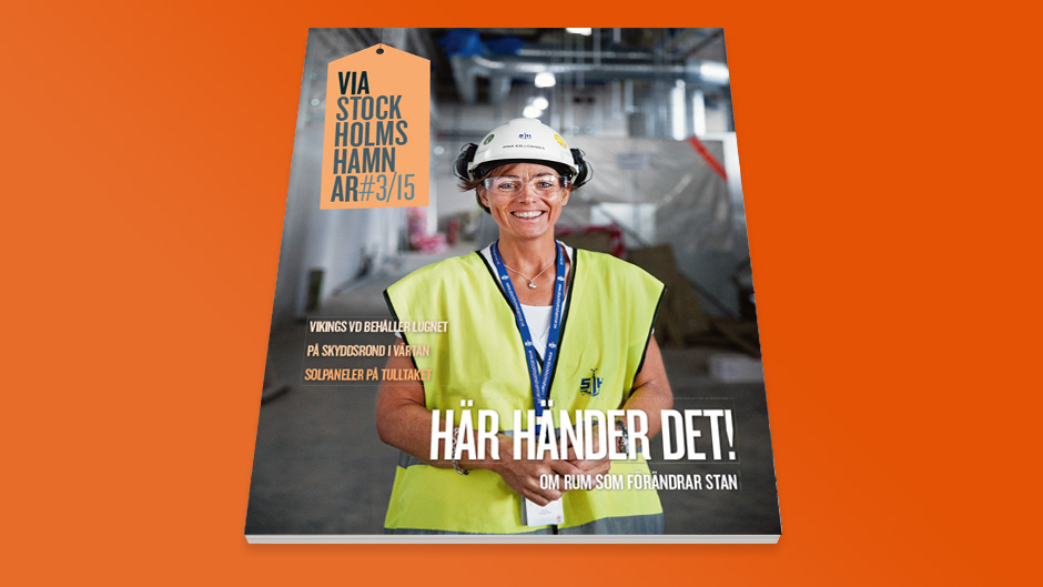 Omslaget till tidningen Via Stockholms Hamnar nr 3, 2015