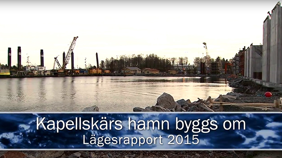 Vy över Kapellskärs hamn när den håller på att byggas om