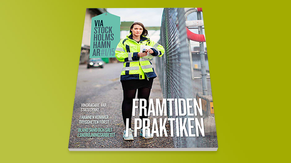 Omslaget till tidningen Via Stockholms Hamnar nr 1, 2015