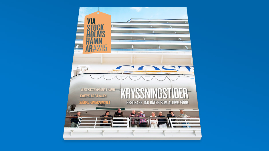 Omslaget till tidningen Via Stockholms Hamnar nummer 2, 2015