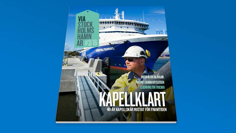 Omslaget till tidningen Via Stockholms Hamnar nr 3, 2016