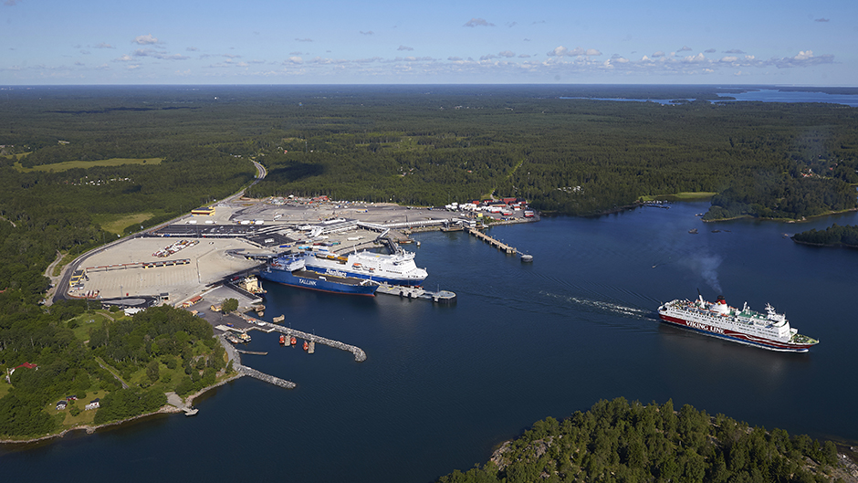 Flygbild över Kapellskärs hamn