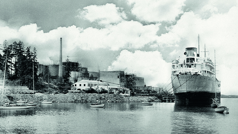Bild från 1948 över Loudden oljedepå