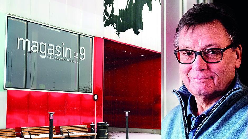 Fasaden på Magasin 9 och porträtt av Johan Tornblad