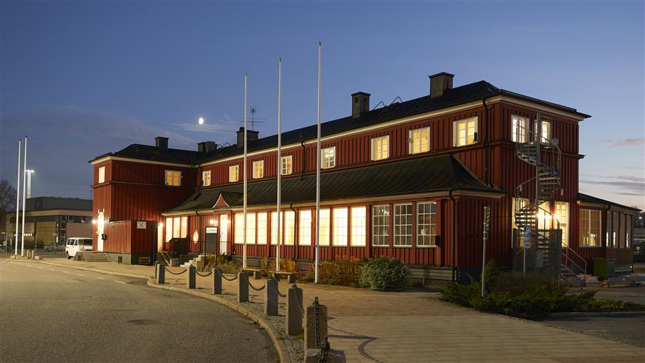 Utsidan av Blivandes lokaler i Frihamnen