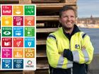 Stockholms Hamnars vd Thomas Andersson tillsammans med FN:s hållbarhetsmål.