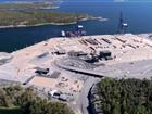 Flygbild över Stockholm Norvik Hamn
