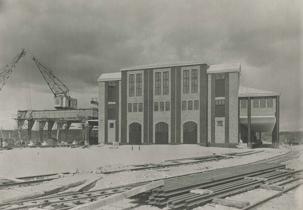 Frihamnen 1921: Magasin 2, västra gaveln.